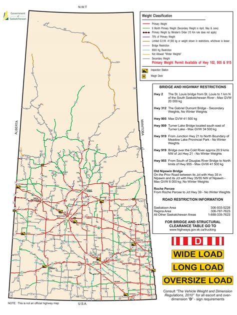 Saskatchewan weight restrictions map